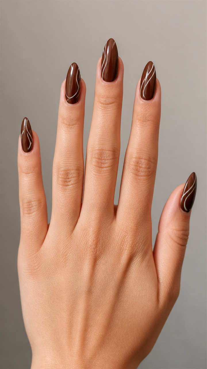 Walnut Brown With White Liner Art
