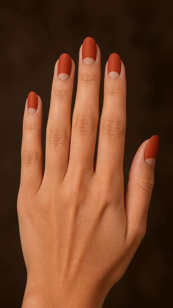 Rust Orange Half-Moon with Matte Finish