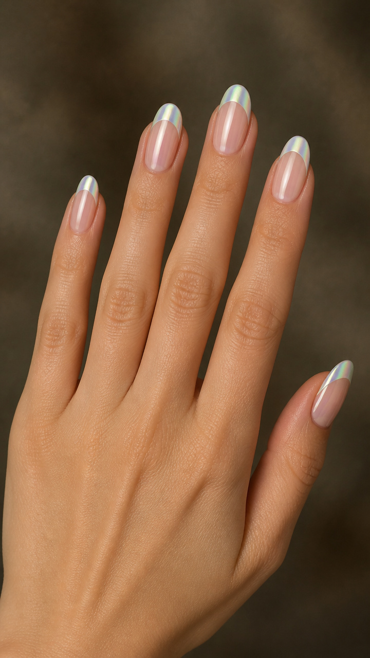 Iridescent Pearl French Tips