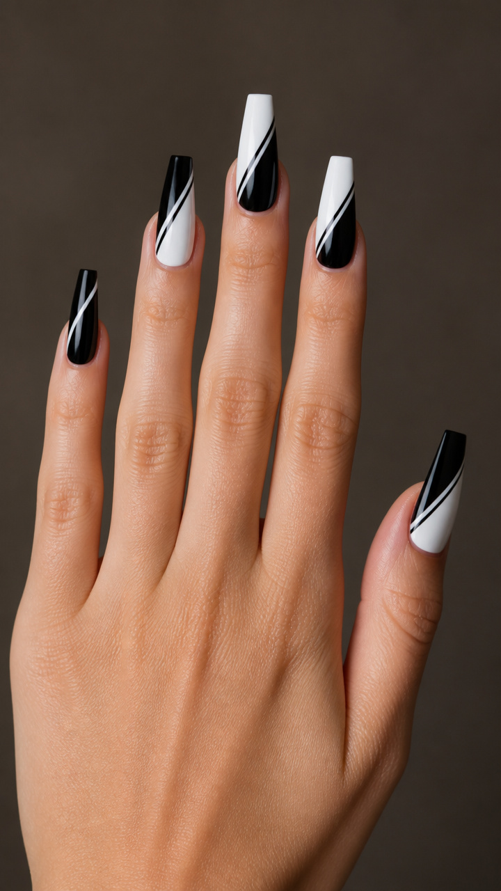 Dual-Tone Black and White Geometric Lines