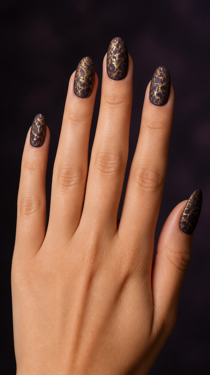 Blackened Eggplant With Gold Crackled Finish