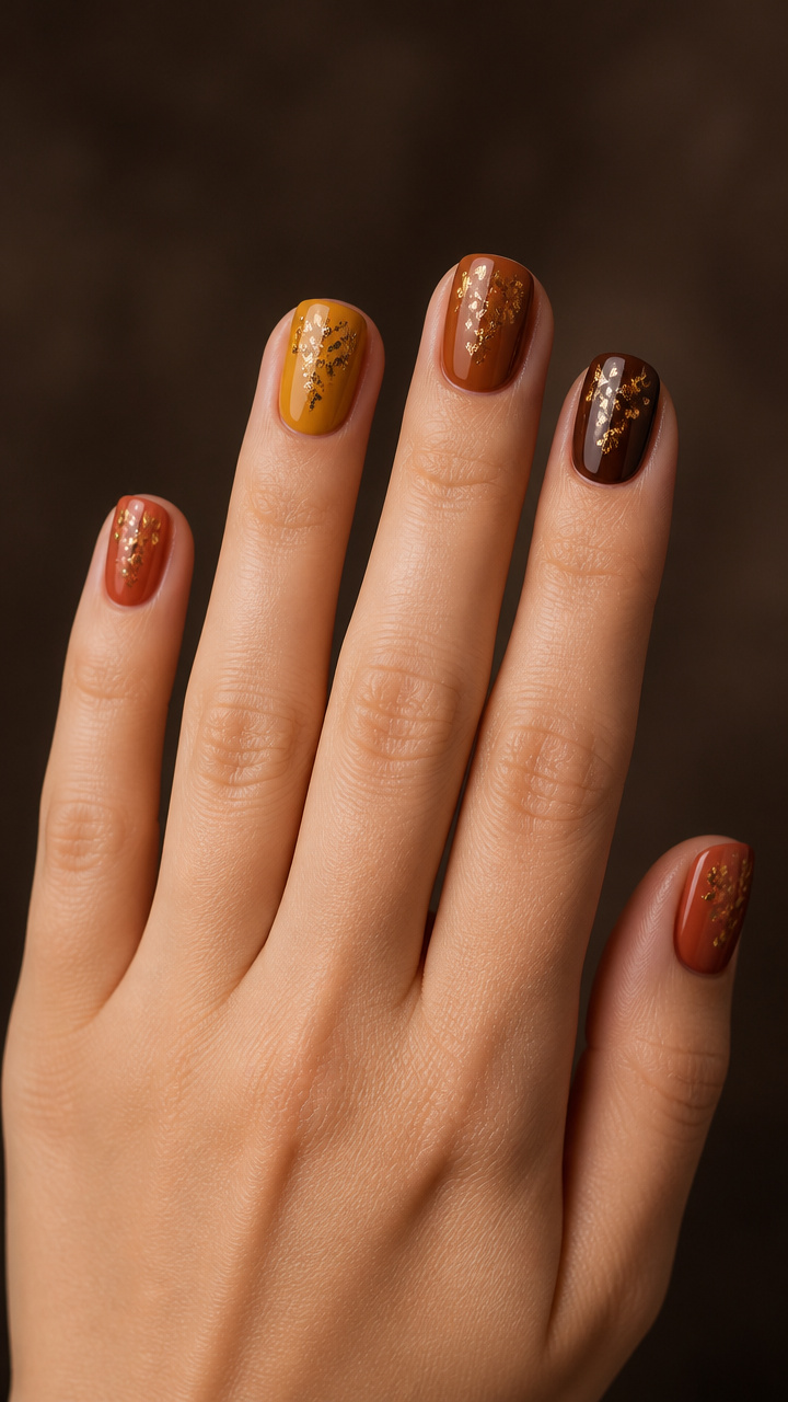 Autumn Spice Gradient with Gold Foil Flecks
