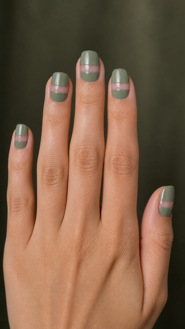 Sage Green with Negative Space Band