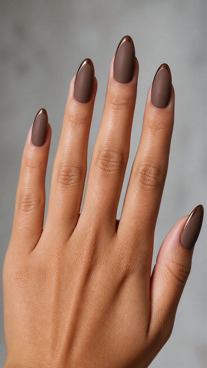 Bronze-Tinted Matte Brown with Chrome Edge Accents