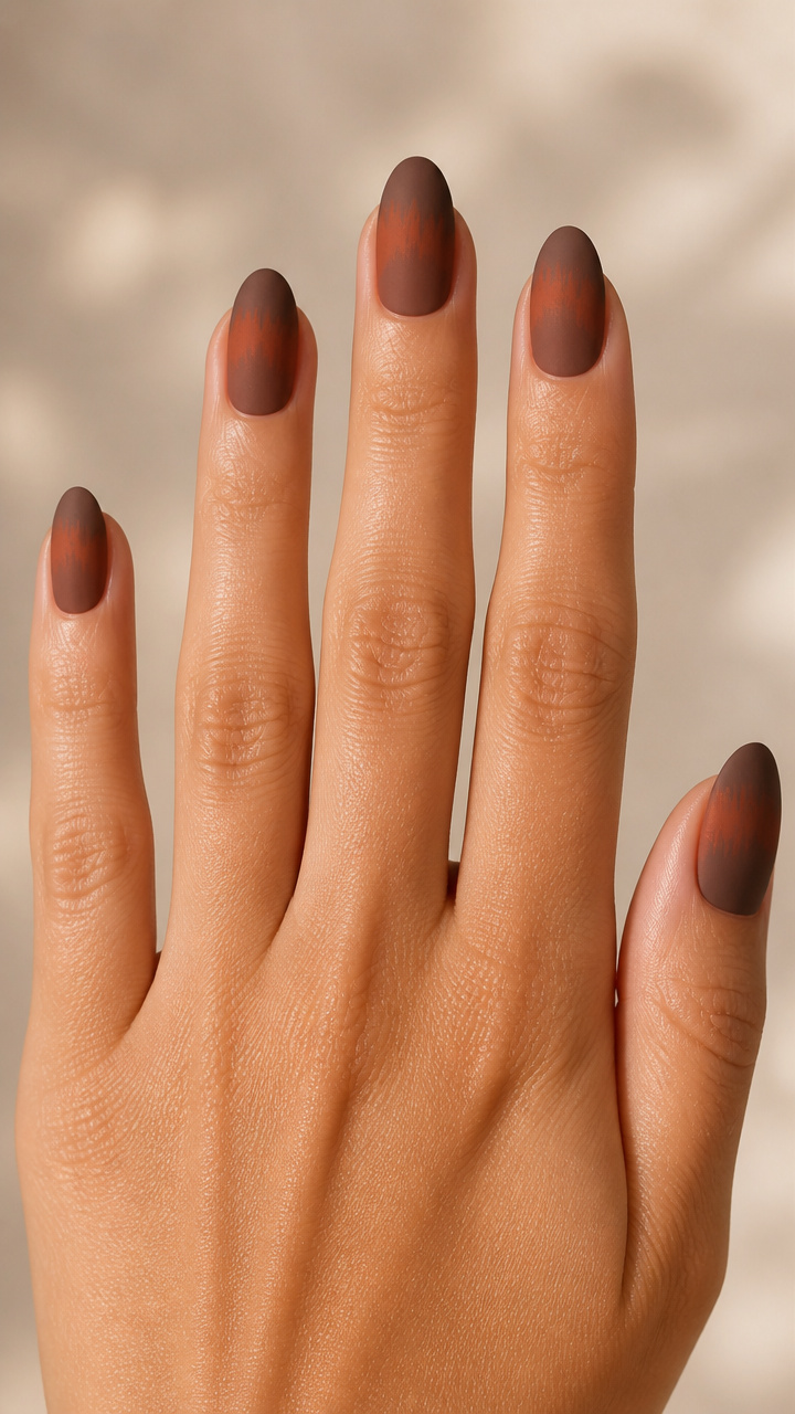 Rust-Infused Brown with Feathered Matte Gradient