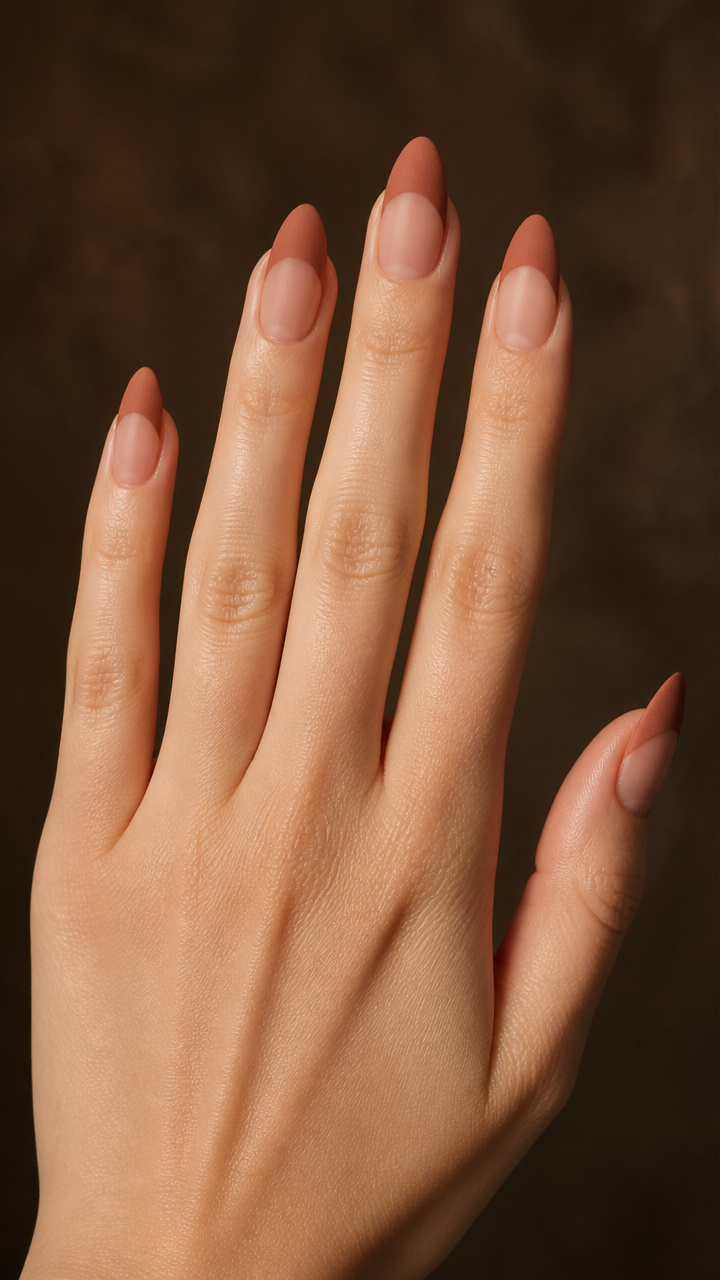 Muted Terracotta Almond Tips
