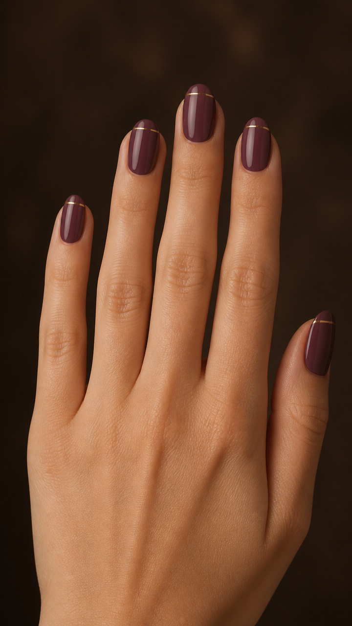 Dusty Plum with Single Gold Line