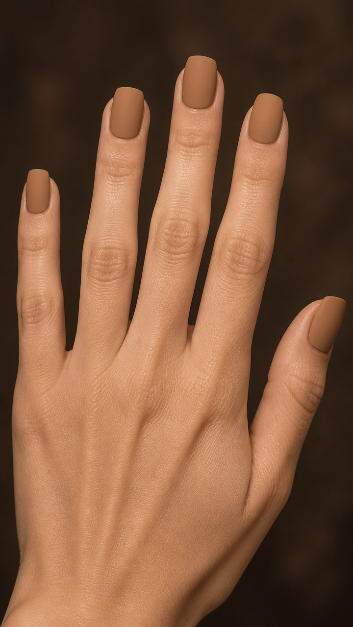 Soft Camel Matte Finish on Rounded Squares