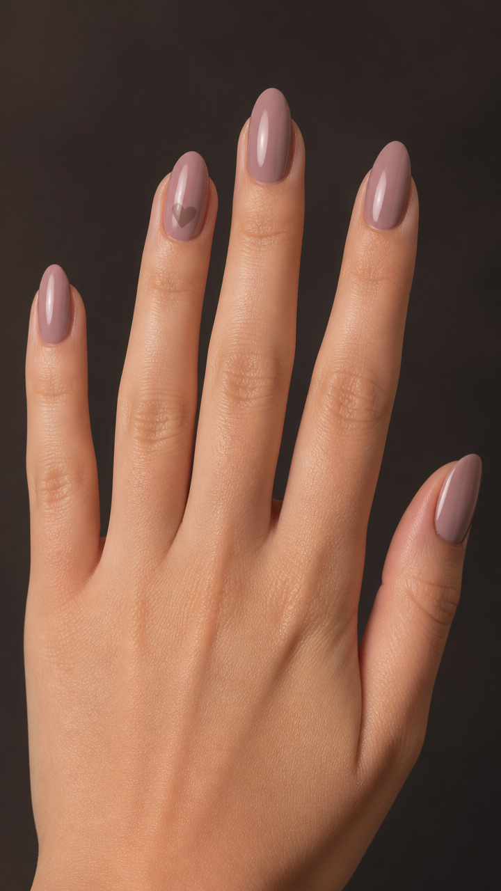 Blush Taupe with Tiny Heart Accent