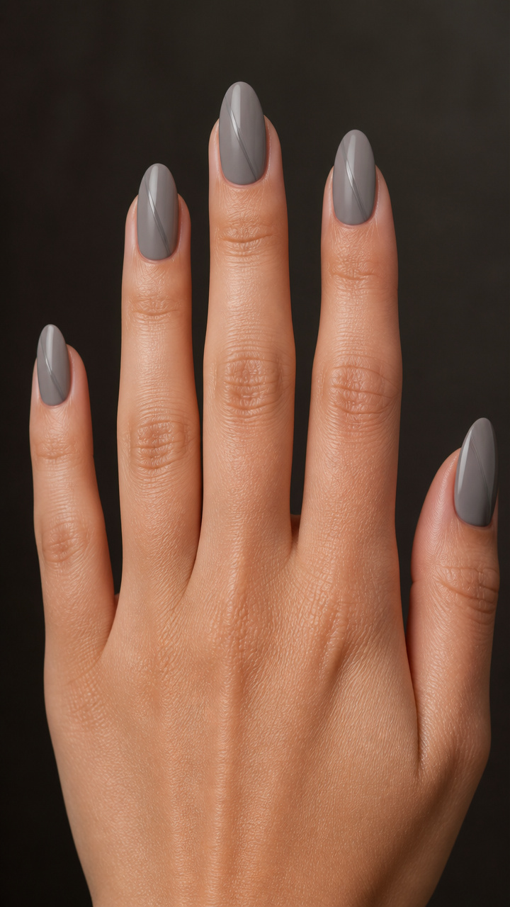 Ash Gray with Off-Center Glossy Stripe