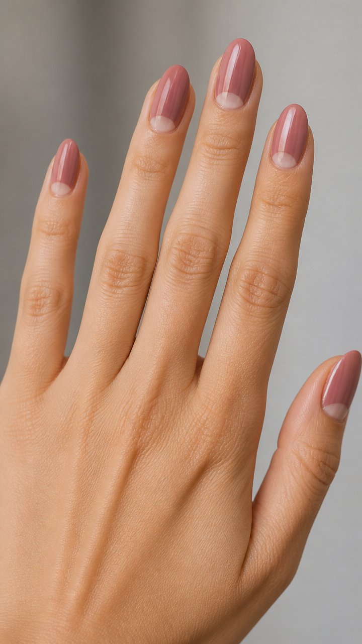 Dusty Rose with Negative Space Half-Moons