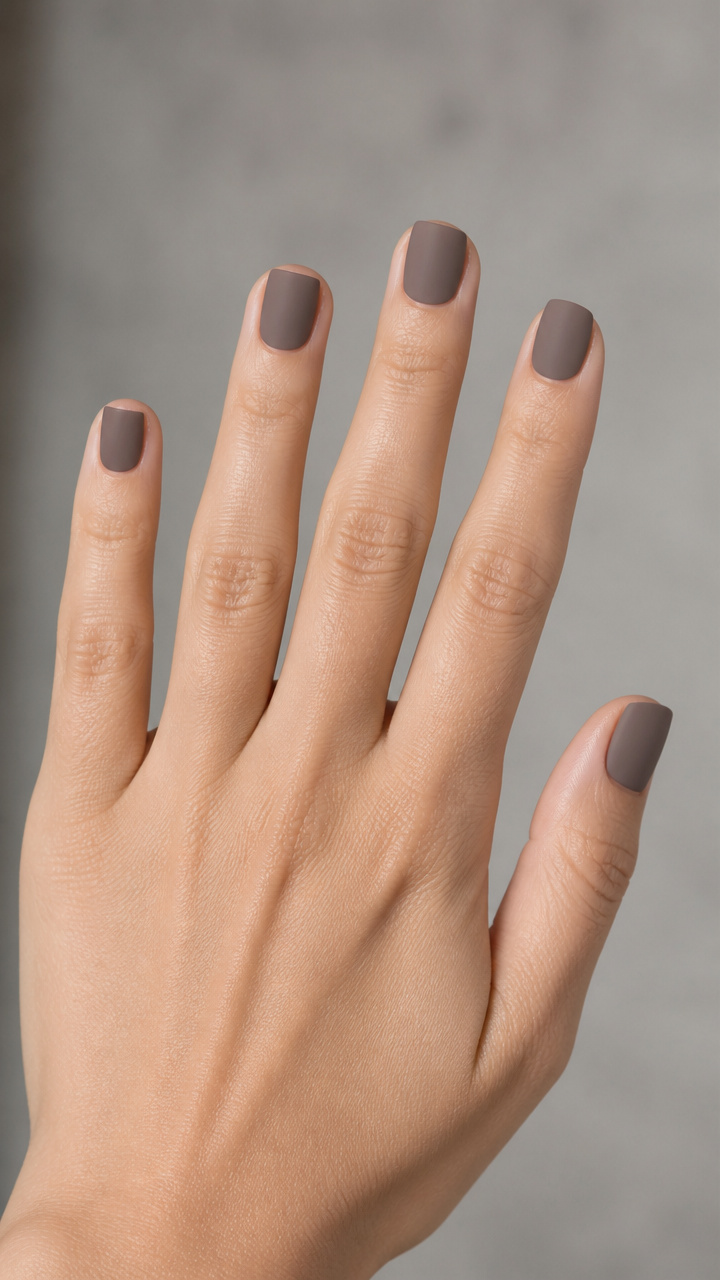 Ash Brown Matte Square Tips