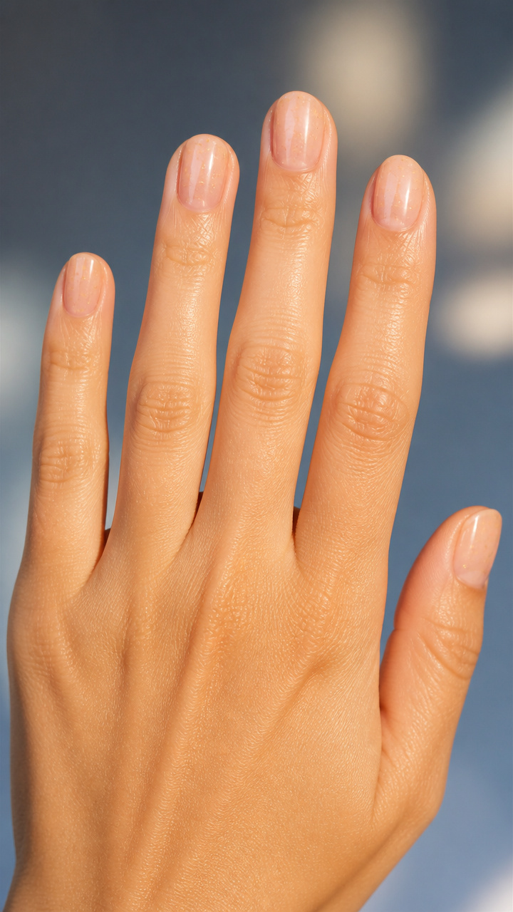 Barely-There Nude with Clear Glaze and Flecks