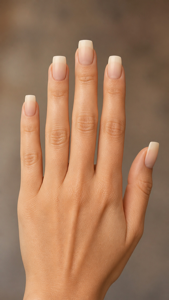 Oatmeal Ombré Tips on Soft Squares