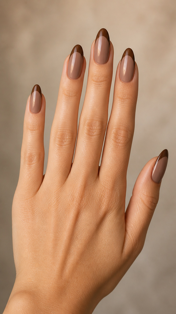 Mocha Brown Half-Moon Tips