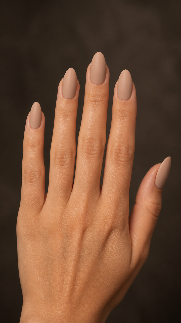 Warm Beige Almond with Matte Topcoat