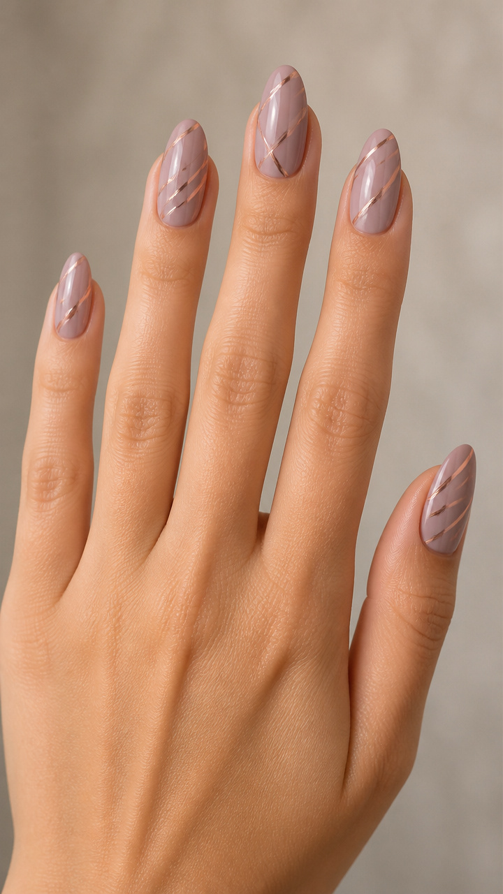 Muted Rose-Gold Foil Stripes