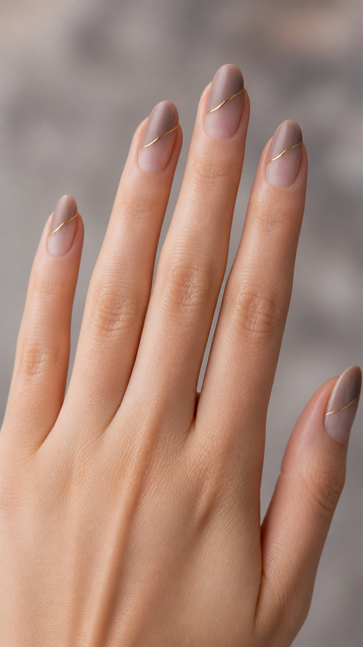 Taupe Ombré with Fine Gold Line