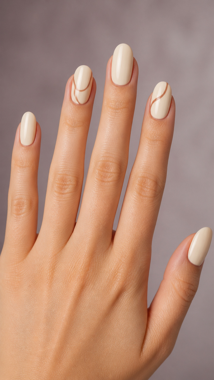 Creamy Vanilla with Minimalist Line Art