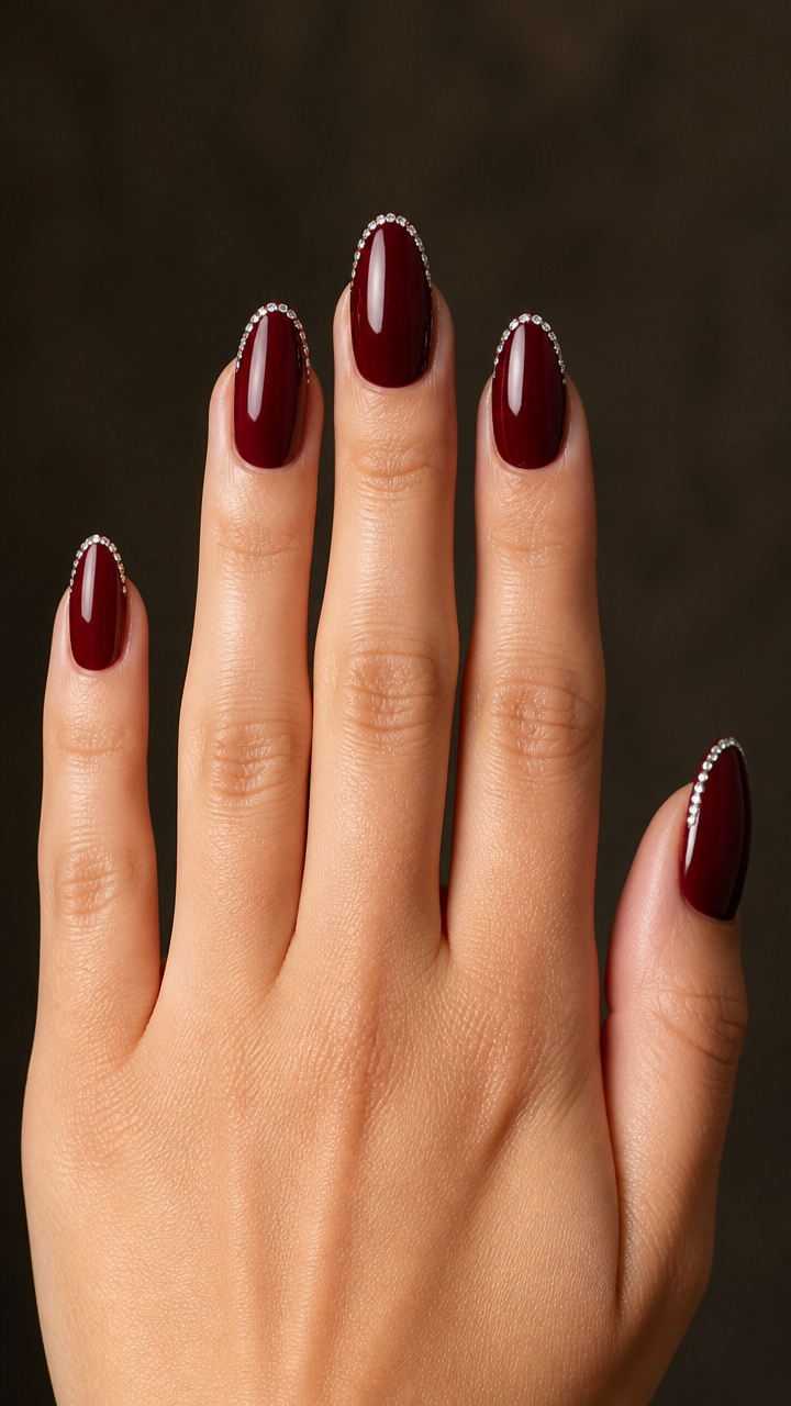 Red Wine Shine with Rhinestone Rim