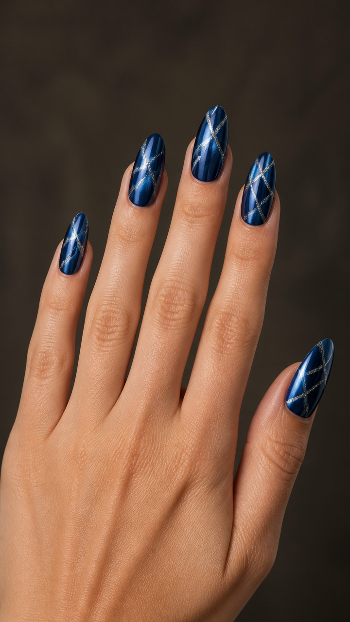 Midnight Blue Chrome with Silver Micro-Glitter