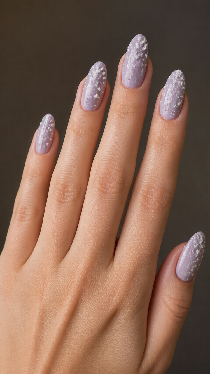 Frosted Lilac with Glittered Snow Dots