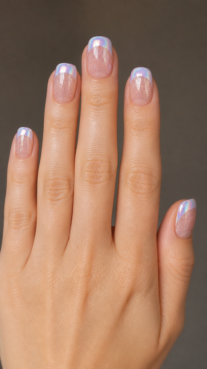 Iridescent Chrome Tips with Micro Glitter