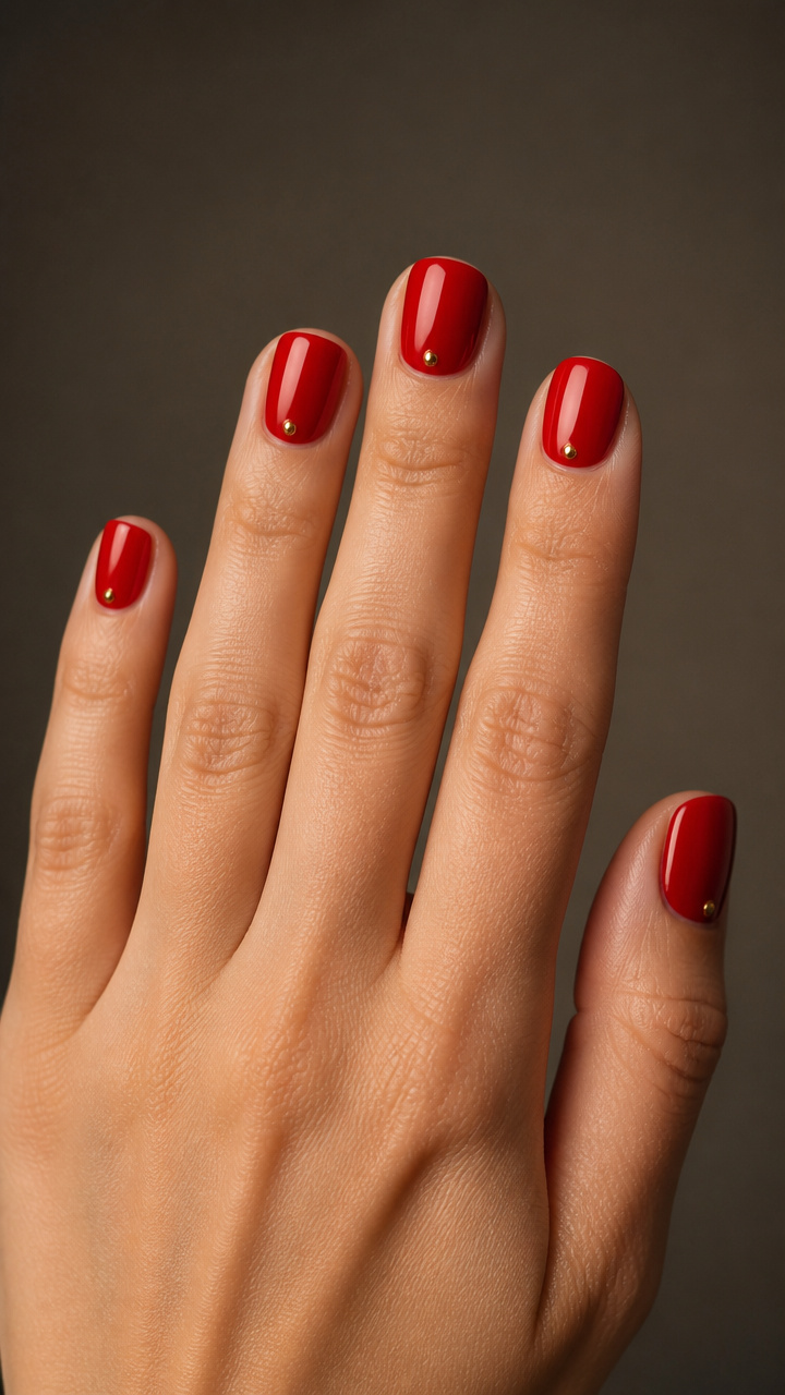 Candy Apple Red with Tiny Gold Dots
