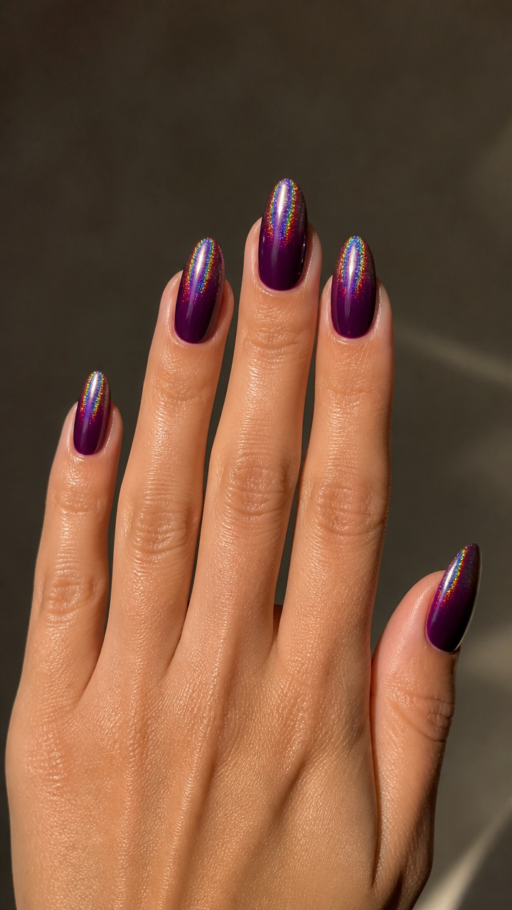 Holographic Gradient Over Deep Plum