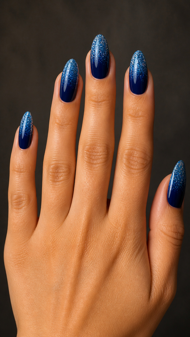 Midnight Blue Glitter Ombré