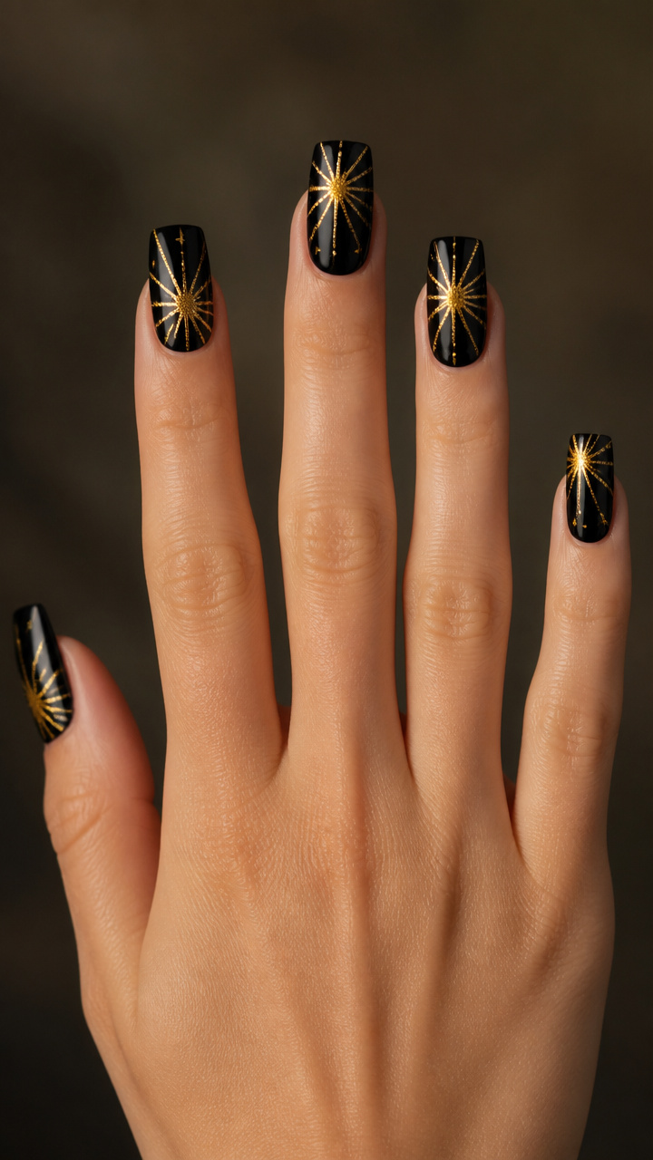 Black and Gold Starburst Patterns