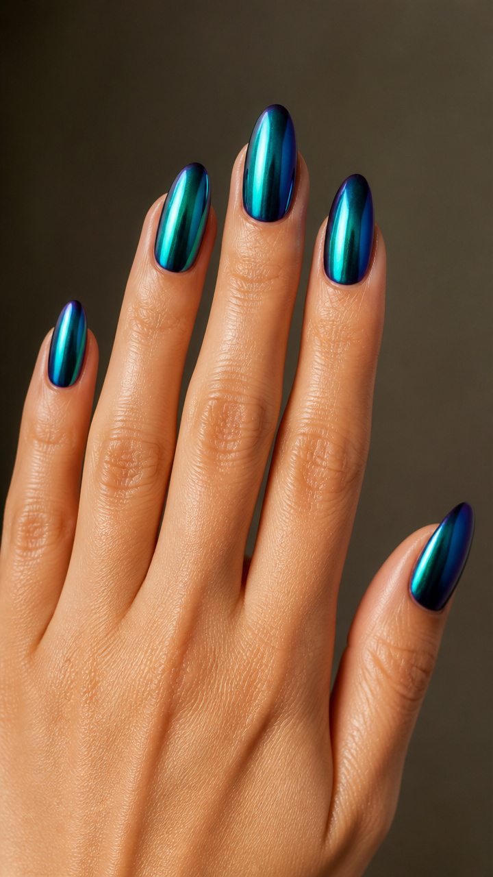 Peacock Blue-Green Chrome Shift