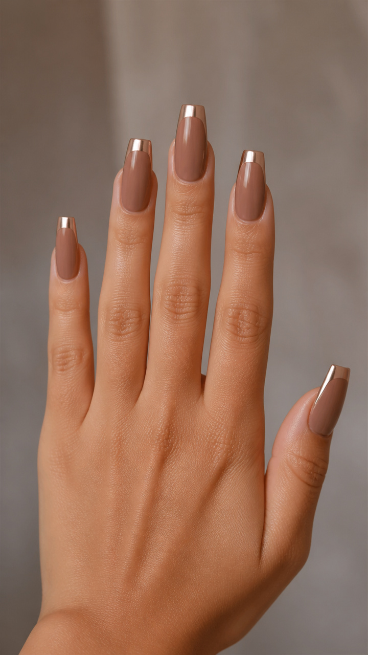Sheer Mocha Coffin with Chrome Accent
