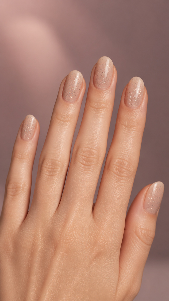 Champagne Sheer Overlay with Silver Flecks