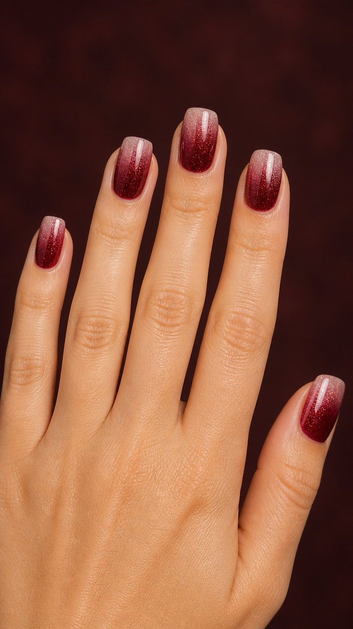 Cranberry Shimmer Gradient on Rounded Squares