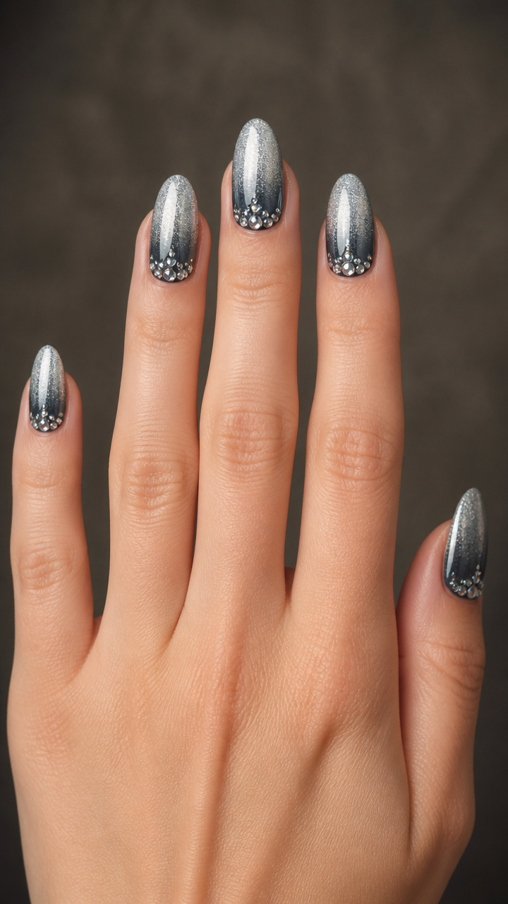Icy Silver Ombré with Diamond Accents
