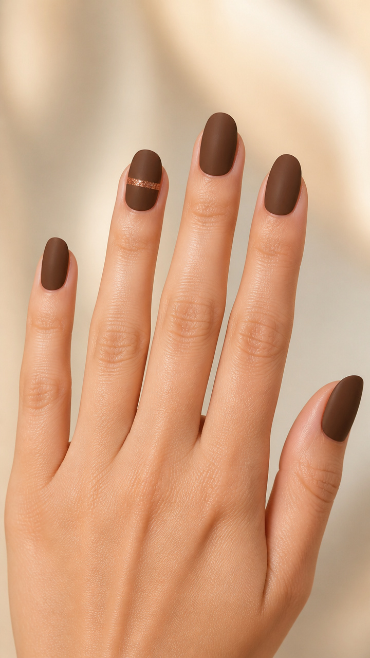 Milk Chocolate Matte with One Glitter Band