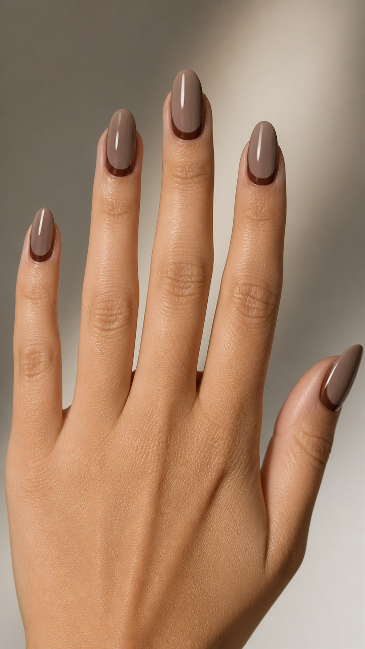 Taupe Brown with Cuticle Halo Art