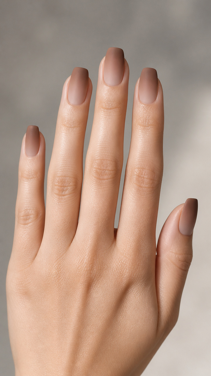 Mocha Dip-Dye with Nude Gradient