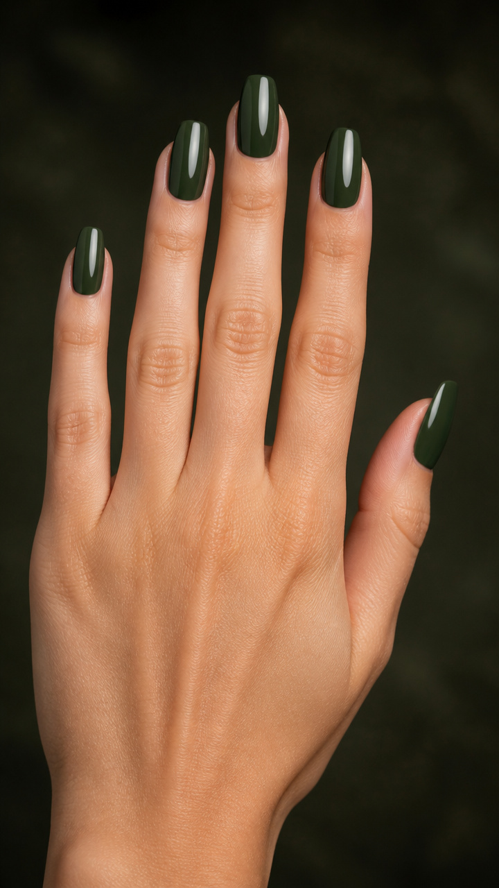 Dark Moss Green with Glossy Finish