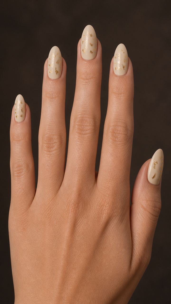 Honey Gold Foil Flecks on Oatmeal Base