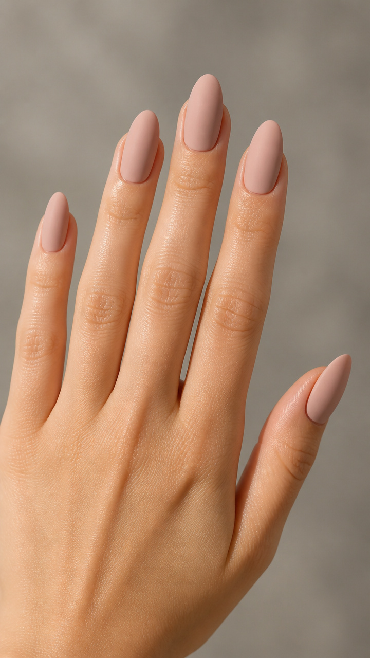 Blush Beige Almond with Matte Top Coat