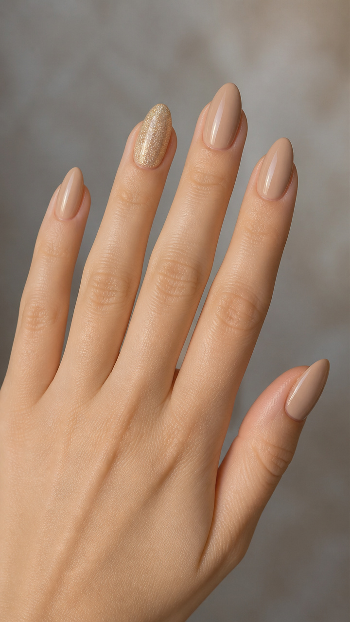 Nude Sand with Micro Glitter Accent