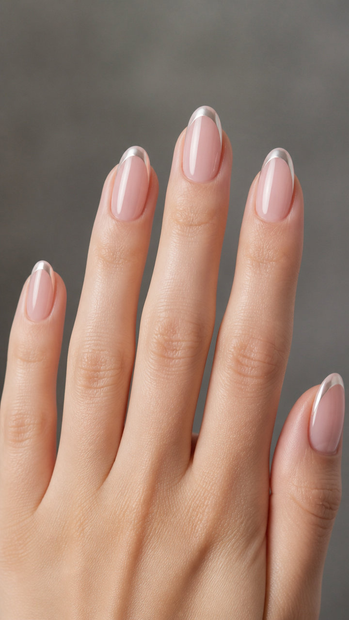 Barely Pink with Slight Chrome Curve