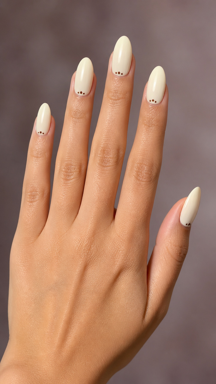 Vanilla Cream with Tiny Dot Accents