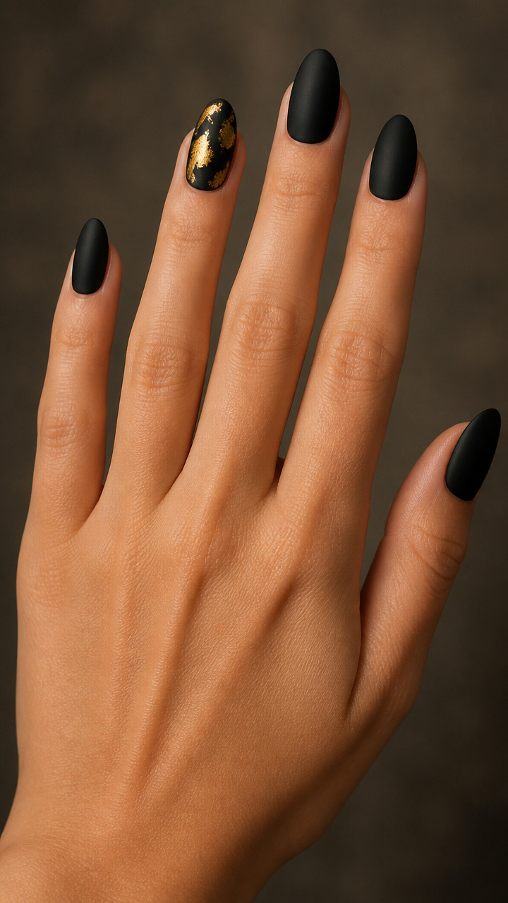 Matte Black and Gold Foil Accents