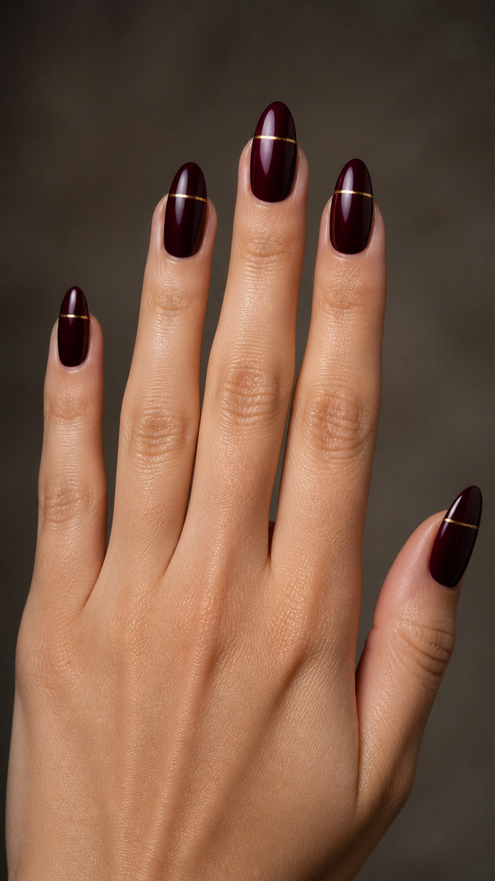 Deep Plum with Gold Micro-Stripe
