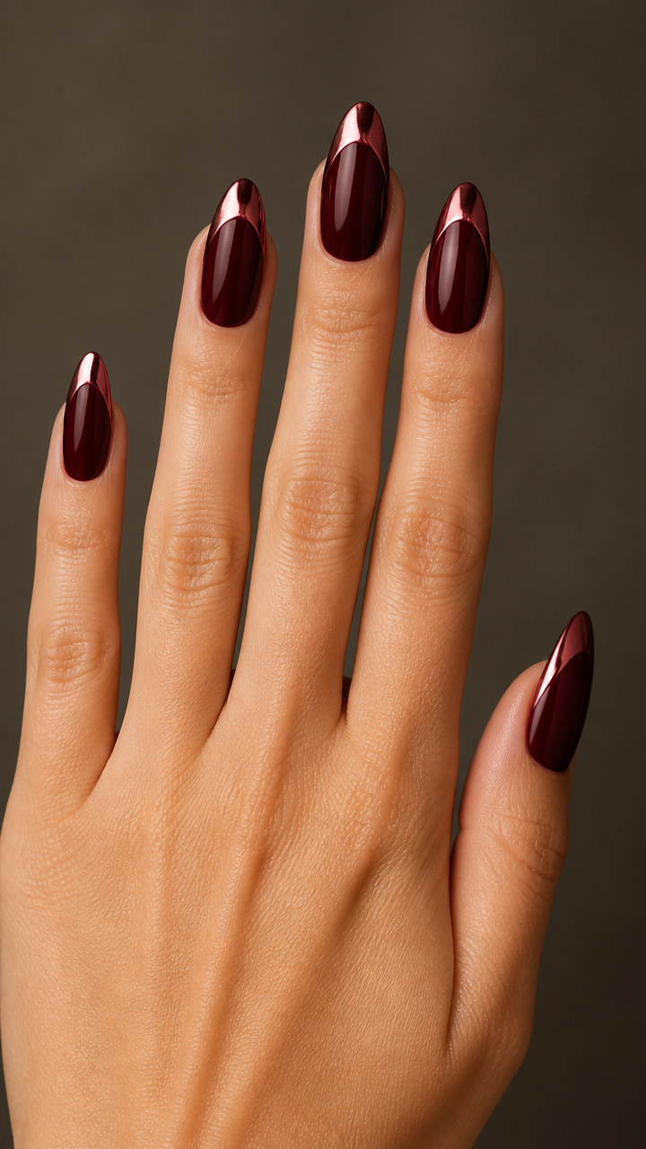 Deep Burgundy Chrome Tips