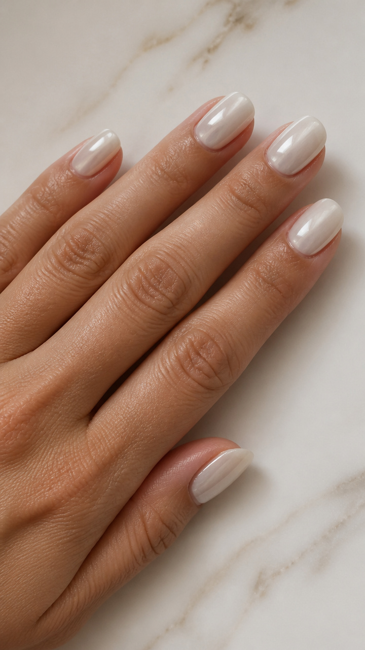 Classic White Pearl Oval Tips