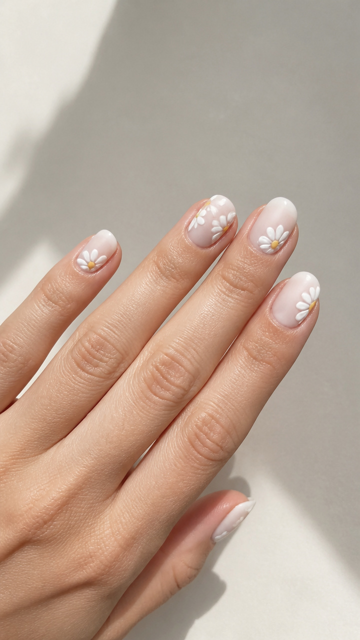 Matte White Daisies with Glossy Accents